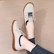 Beige Women's Fashion Soft Sole Cowhide Lazy Shoe - 3