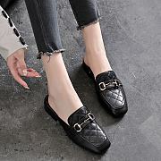 Soft Leather Low Sole SlippersFashion Women Black - 1