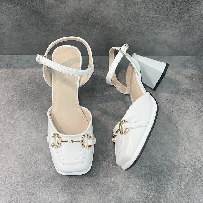 White Premium Soft Leather Sandal Shoes - 1