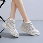 Women's Fashion Lace-up High Neck Sneakers - 3