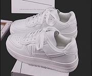 Men's and women's sneakers with easy-to-clean leather material with anti-slip soles 3cm high - 2