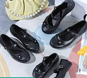 Thin Strap Shiny Black Rubber Shoes For Girl Kids Small & Medium - 4