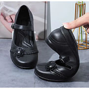 Thin Strap Shiny Black Rubber Shoes For Girl Kids Small & Medium - 5