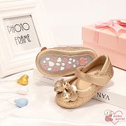 Baby girl golden glitter bow flat princess shoes baby soft bottom non-slip comfortable casual toddler shoes - 3