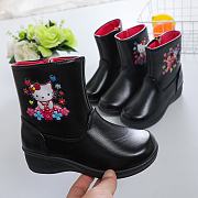 New high top black shoes for kids girls - 5