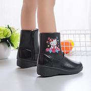 New high top black shoes for kids girls - 6