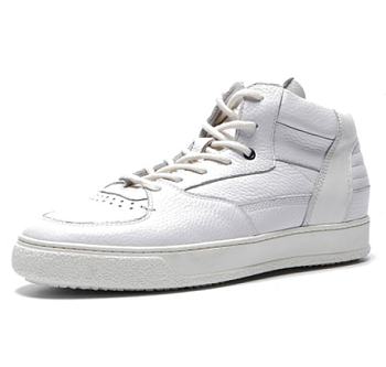 White Leather High Top Sneakers