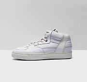 White Leather High Top Sneakers - 6