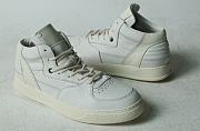 White Leather High Top Sneakers - 3