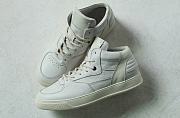 White Leather High Top Sneakers - 2