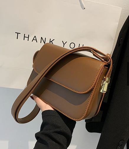  Flap Handle Bag Brown - 1