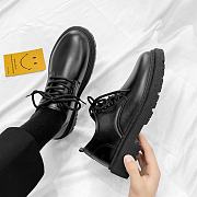 Men's fashion soft leather stitched high sole shoes - 4