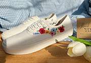 Custom Painted Shoes with Wildflowers and Bees Painting - 1