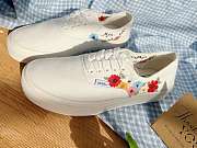 Custom Painted Shoes with Wildflowers and Bees Painting - 3